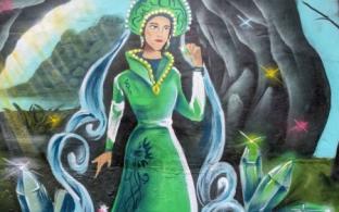 Учащиеся первоуральских школ №№5 и 2 подарили детскому саду №29 настоящую сказку, создав на его стенах граффити по мотивам произведений Павла Бажова