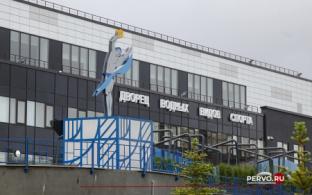 Фигуры пловцов появились возле Дворца водных видов спорта