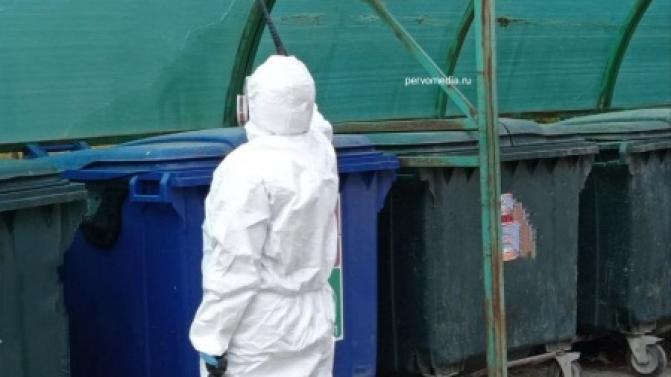 На ул. Трубников проводят дезинсекцию контейнерных площадок