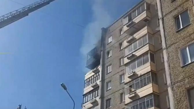 Пожар в десятиэтажке на Береговой