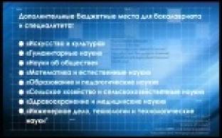 Дополнительные бюджетные места в ВУЗах